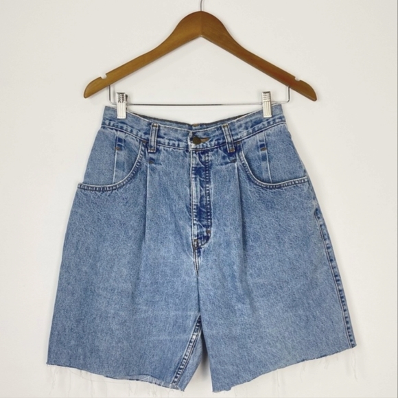 Vintage Pants - Vintage High Waisted Denim Cut-Off Jean shorts by Blue Bay Jeans company